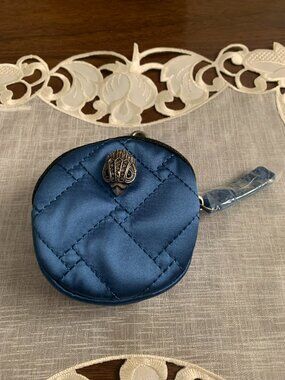 Kurt Geiger Blue Satin Round Pouch